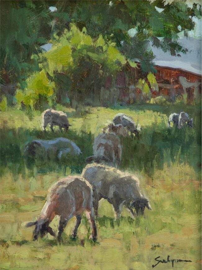 Susie Hyer  Summer on the Farm Oil on Board