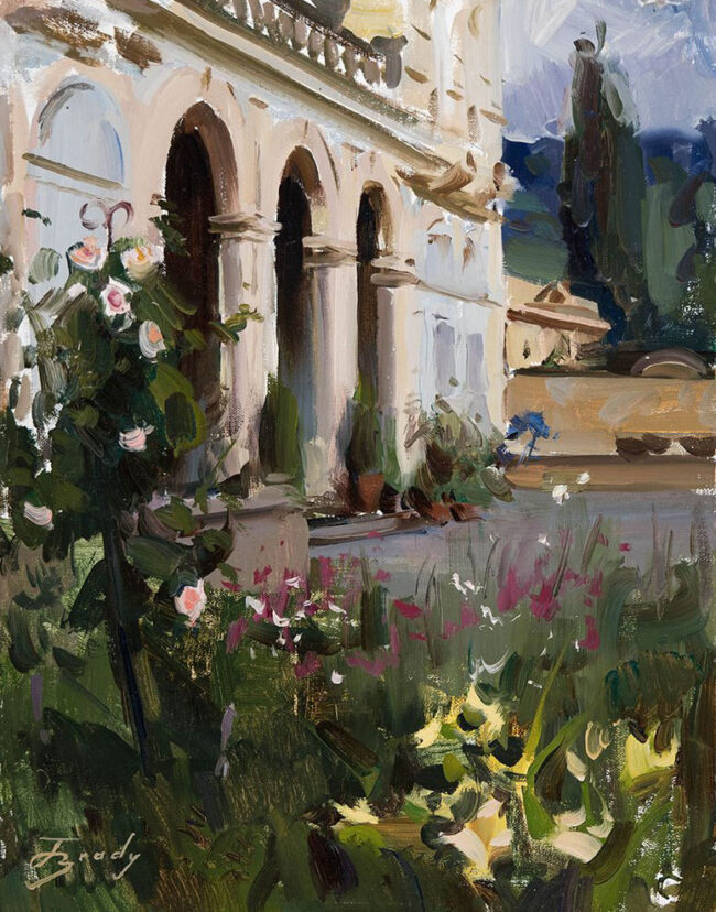 Jared Brady Painting Afternoon at Villa Falconieri Oil on Linen Panel