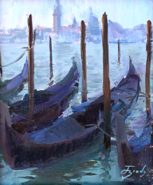 Jared Brady Painting Venice Morning Oil on Linen Panel