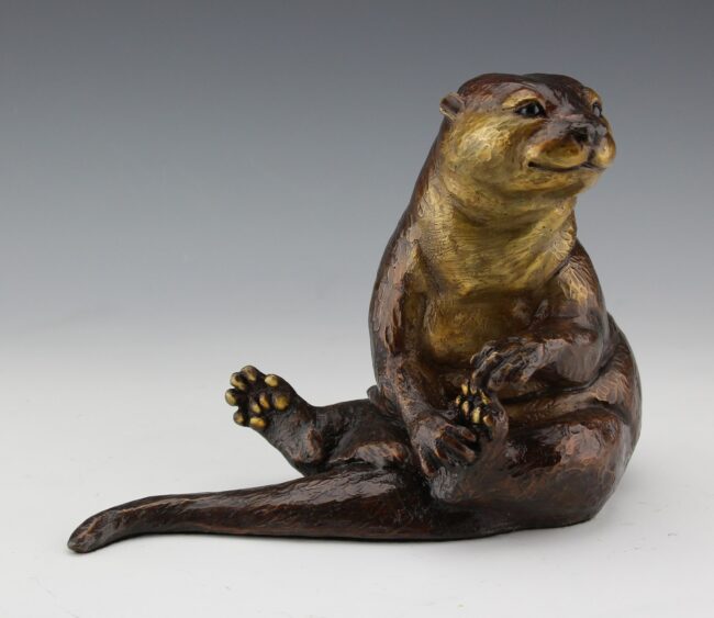 Mark Dziewior Sculpture Otterly Lovable Bronze From Foundry