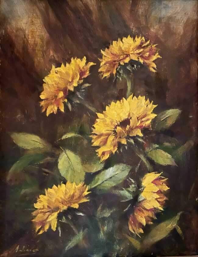Robert Johnson Painting Sunflower Song Oil on Linen