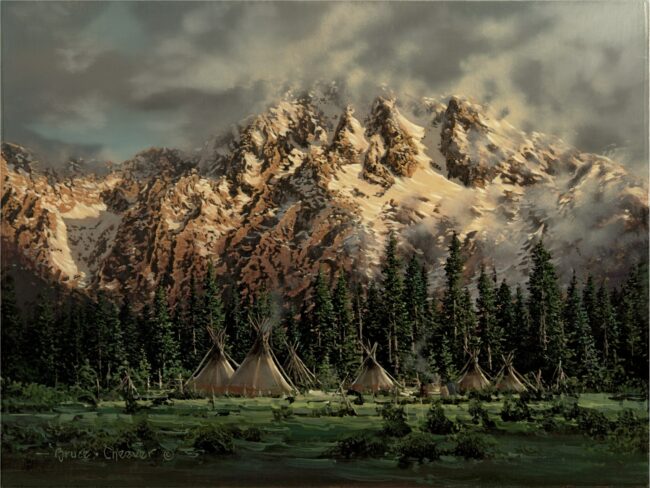 Bruce Cheever Painting Buffalo Camp Oil on Linen