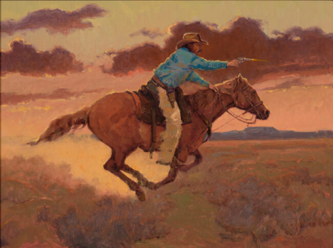 John DeMott Painting Against the Painted Sky Oil on Linen