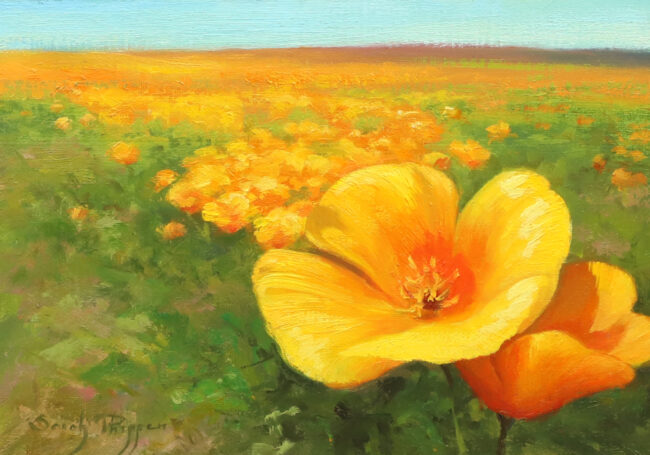 Sarah Phippen Painting Field of Gold Oil on Linen