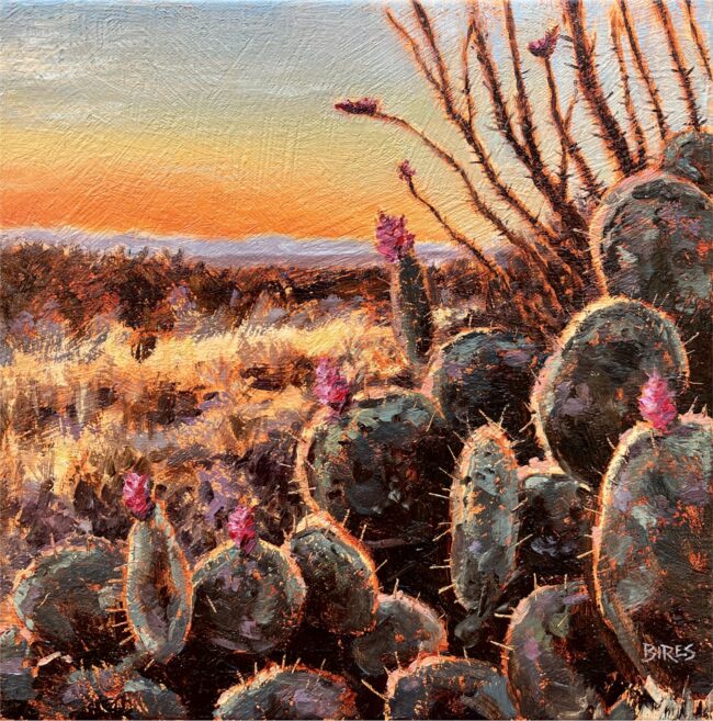 Ben Bires Painting Springtime in the Desert Oil on Canvas