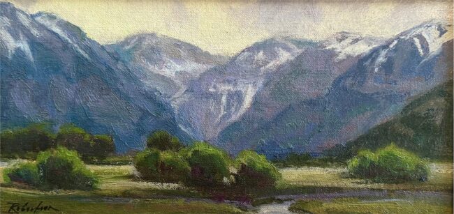 Cecilia Robertson Painting Along the Valley Floor Oil on Linen