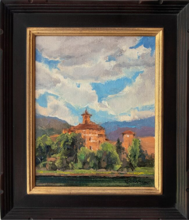 Cecilia Robertson Painting Skies Above  the Broadmoor Oil on Linen