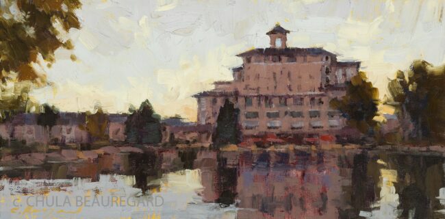 Chula Beauregard Painting Broadmoor Sunrise Oil on Linen Panel