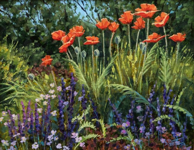 Darcie Peet Painting Beaver Creek Welcome Poppies Oil on Linen Panel