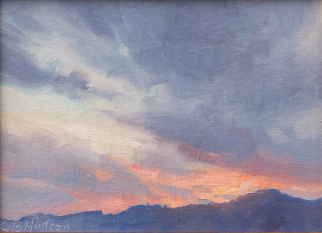 Kathleen Hudson Painting Pikes Peak Sunset Oil on Linen