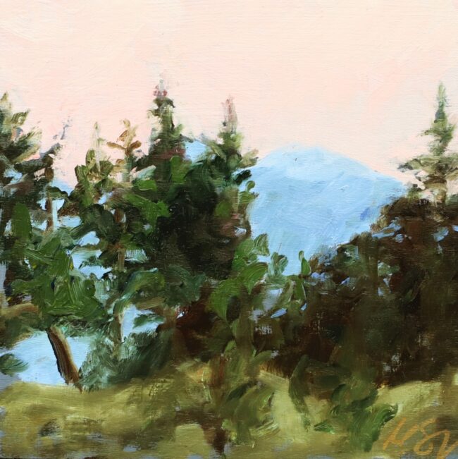 Mallory Sharp Painting Through the Trees Oil on Canvas