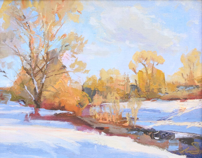 Mallory Sharp Painting Willow Creek Oil on Canvas