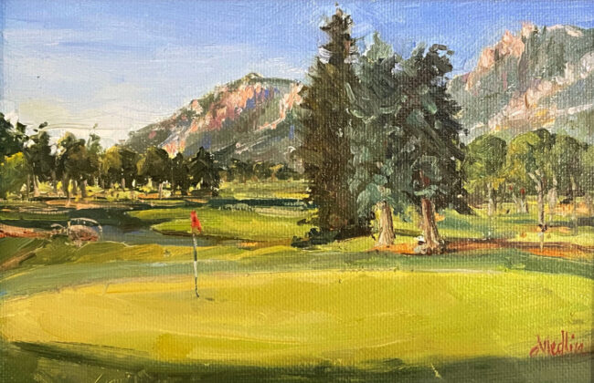 Tammy Medlin Painting The 18th at the Broadmoor Oil on Canvas