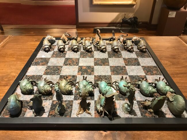 Dan Chen Sculpture Chess Set II - Desert vs. Sea Bronze