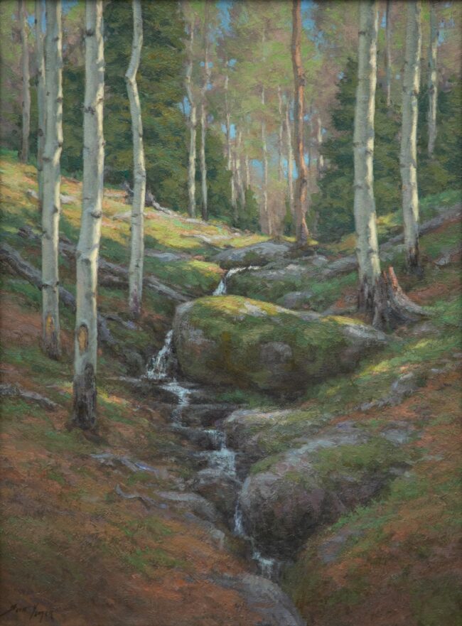 Scott Yeager Painting Spring Waters Oil on Board