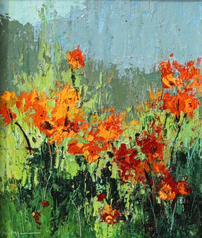 Susie Hyer  Merry Poppies Oil on Board