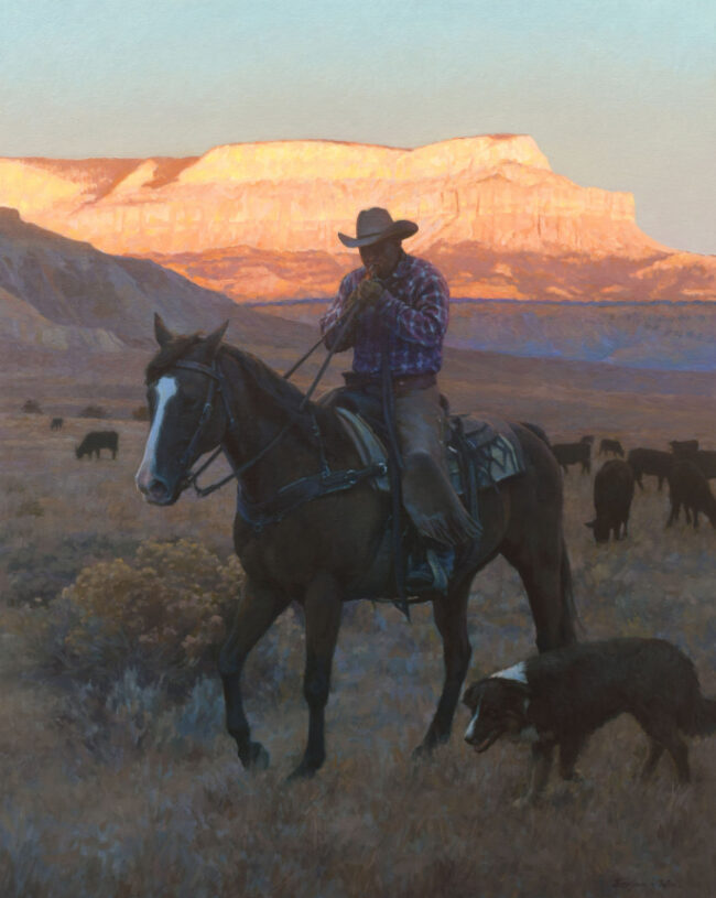 Benjamin Wu Painting Sunset on Ranch Oil on Linen