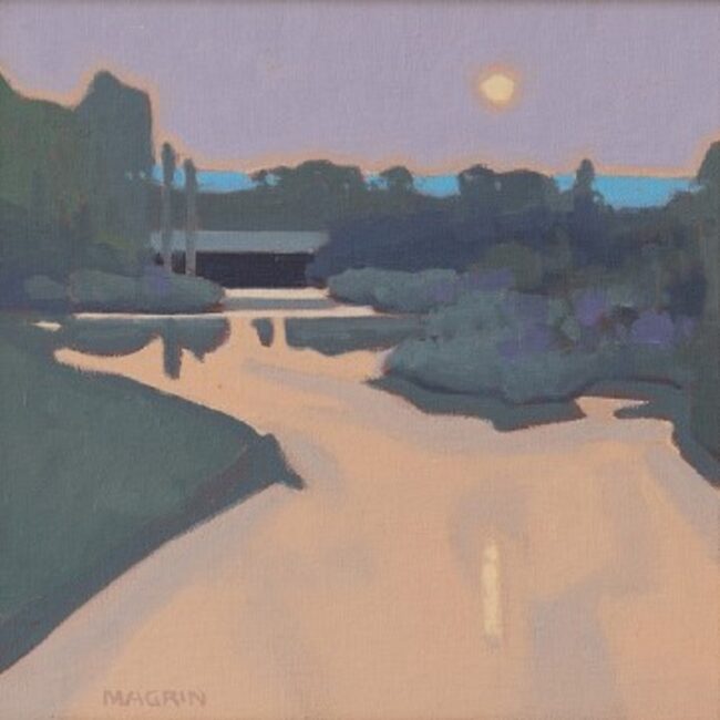 Michael Magrin Painting Moonrise Over the South Platte Oil on Linen