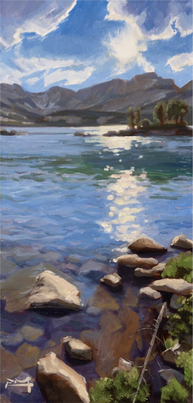 Robbie Moore Painting Brilliant Waters Oil on Canvas