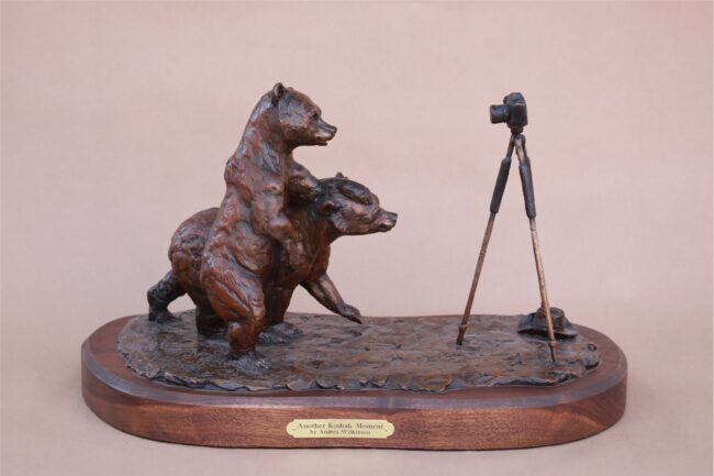 Andrea Wilkinson Sculpture Another Kodiak Moment Bronze