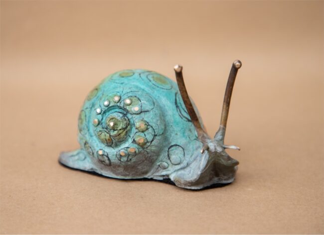 Dan Chen Sculpture Penny Snail Bronze