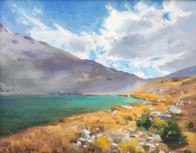 Kathleen Hudson Painting Alpine Lake Color Oil on Linen