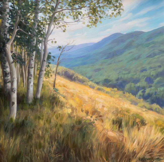 Kathleen Hudson Painting Colorado Hillside Oil on Linen