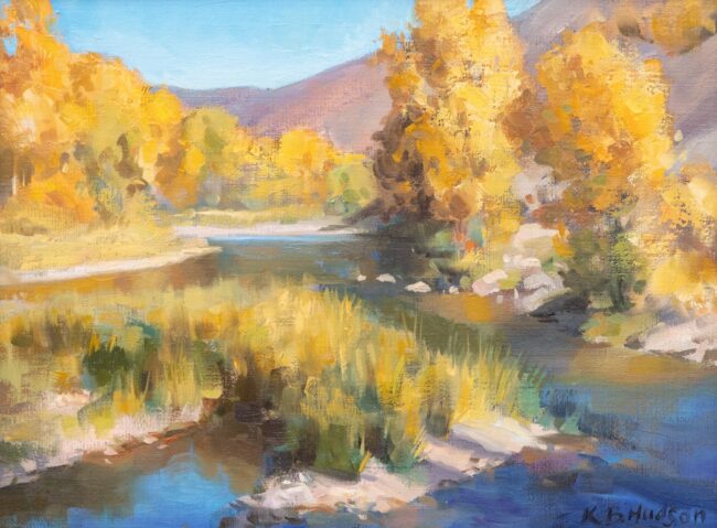 Kathleen Hudson Painting Fall Along The Yampa Oil on Linen