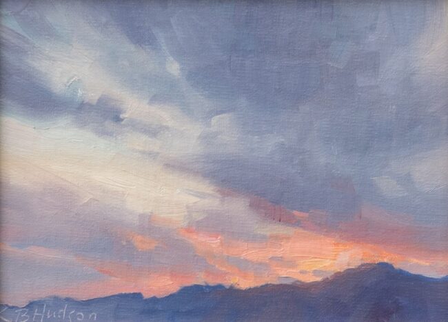 Kathleen Hudson Painting Pikes Peak Sunset Oil on Linen