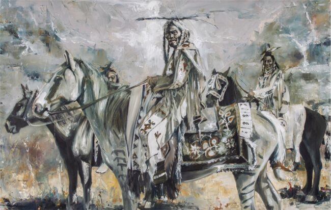 Paul Van Ginkel Estate Painting Wise Warrior Oil on Canvas