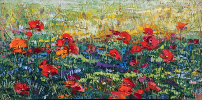 Robert Moore Painting Poppies Oil on Canvas